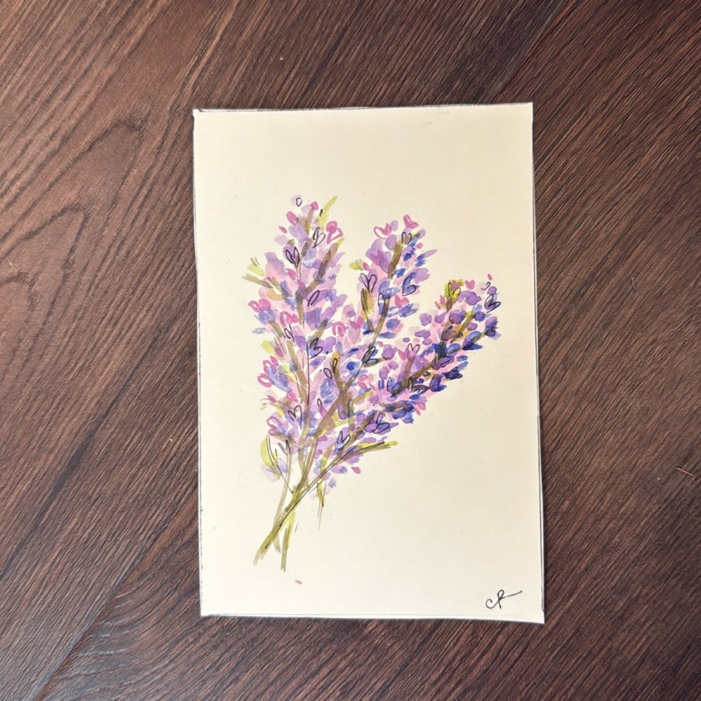 Original Art - Mixed Media - Washington Lavender Floral Study - Daily “Sketch”